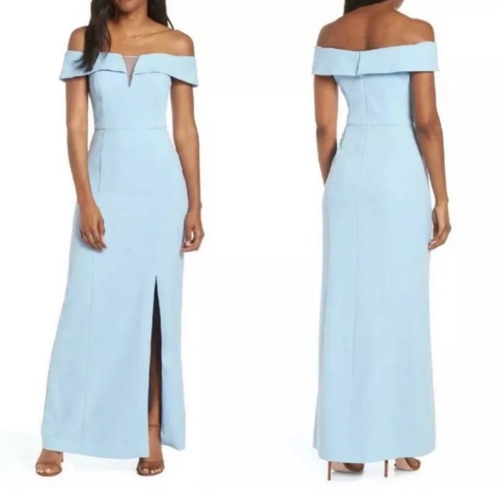Vince Camuto Light Blue Off Shoulder Gown